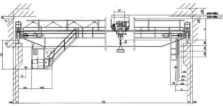 QC型電磁橋式起重機(jī)構(gòu)造示意圖 QC型電磁橋式起重機(jī)構(gòu)造示意圖